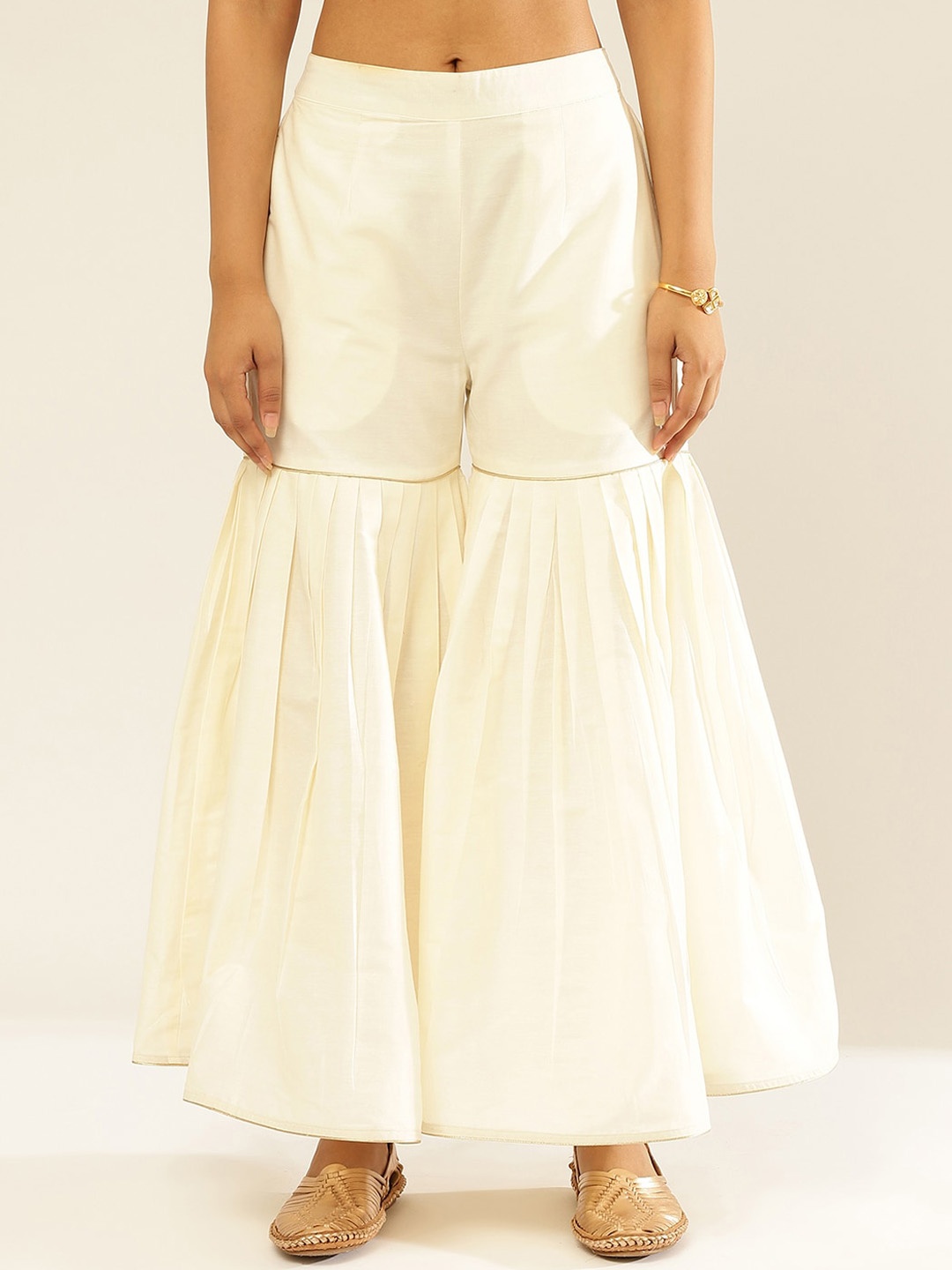 

Abhishti Flared Fit Sharara, White