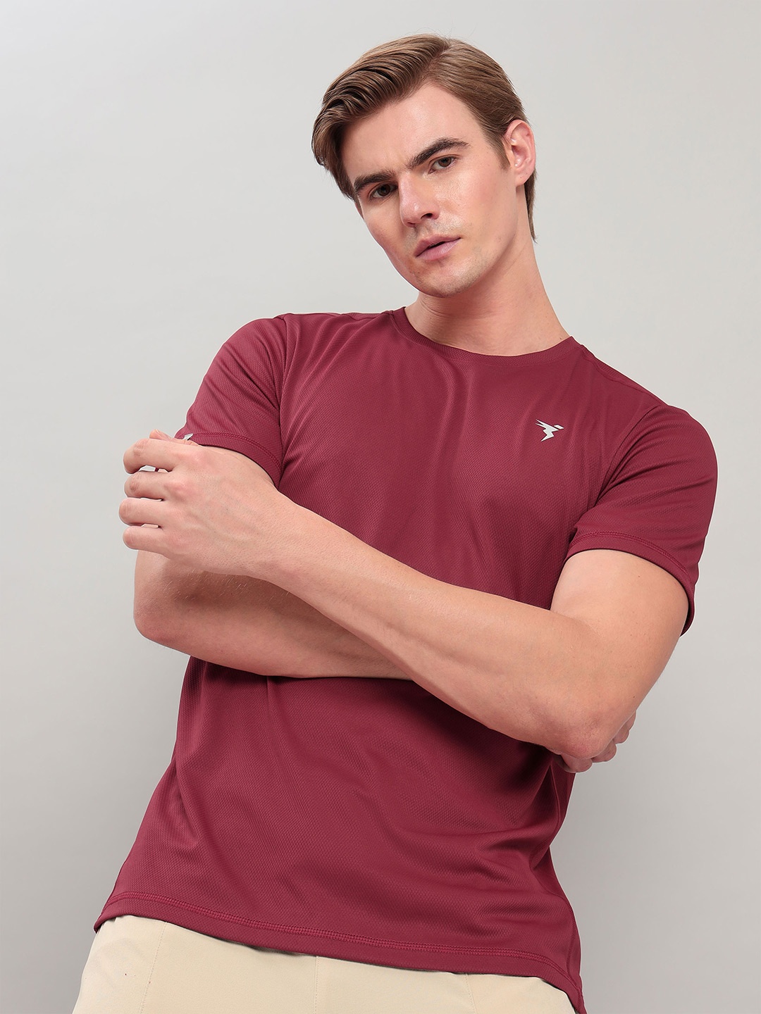 

Technosport Round Neck Antimicrobial Slim Fit T-shirt, Red