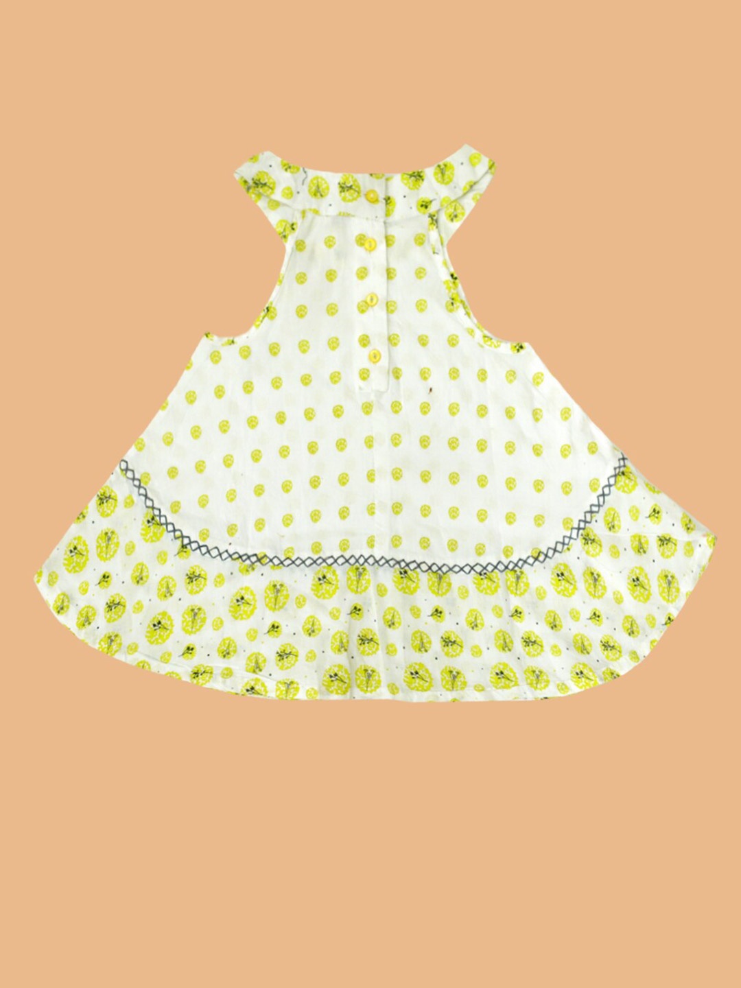 

BAESD Infant Girls Floral Printed Halter Neck Cotton A-Line Dress, Off white