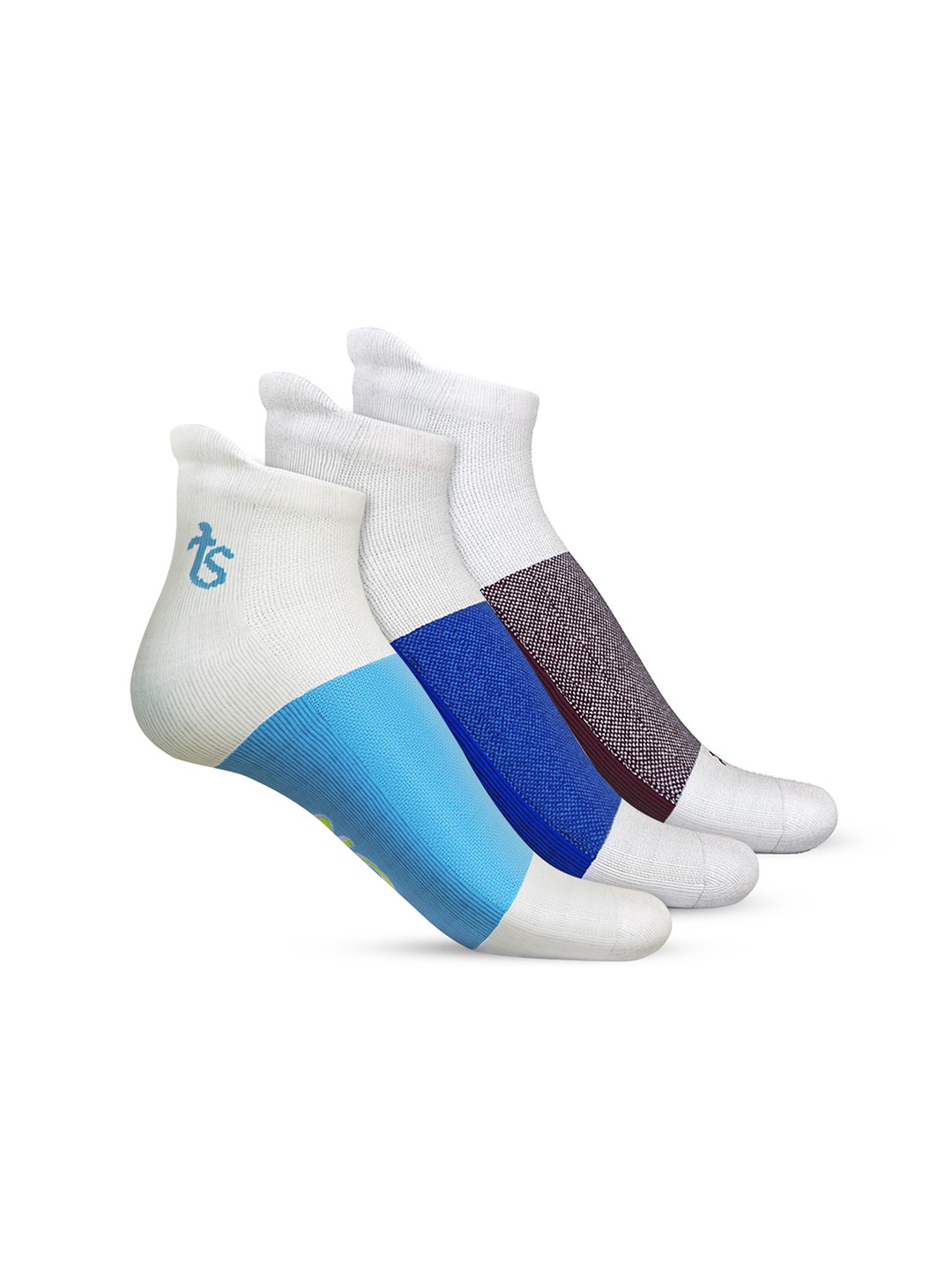 

TalkingSox Unisex Pack Of 3 Durable Bamboo Soft And Breathable Ankle Length Socks, Turquoise blue