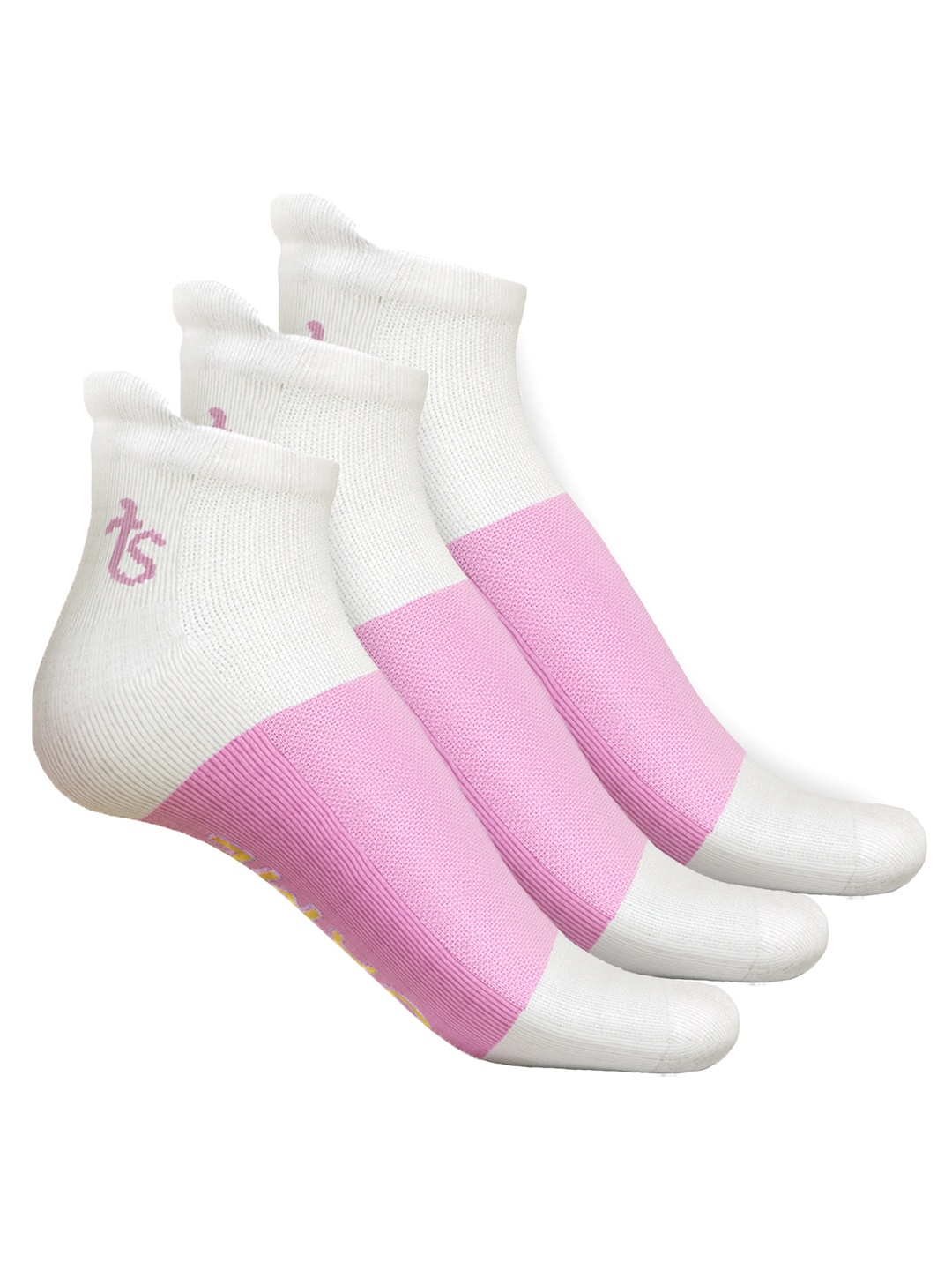 

TalkingSox Unisex Pack Of 3 Patterned Durable Bamboo Ankle Length Socks, Pink