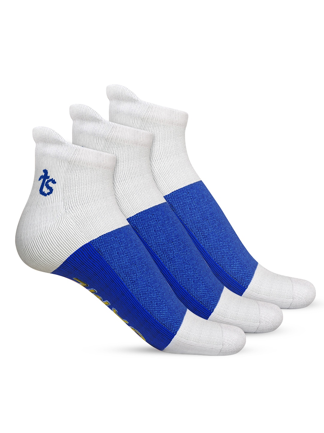 

TalkingSox Unisex Pack Of 3 Patterned Durable Bamboo Ankle Length Socks, Blue