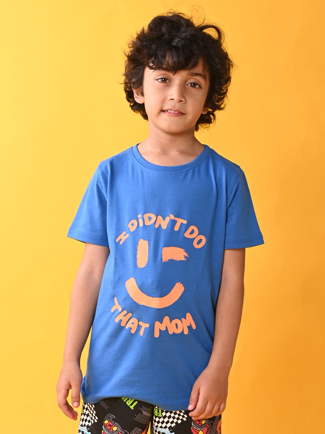 

Anthrilo Boys Typography Printed Cotton T-shirt, Blue