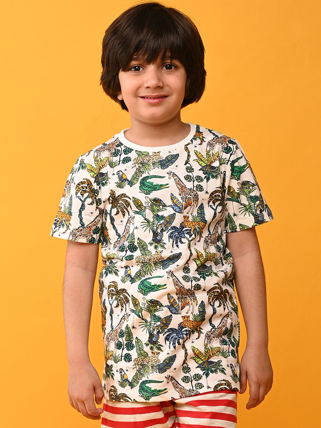 

Anthrilo Boys Conversational Printed Round Neck Pure Cotton T-shirt, Blue