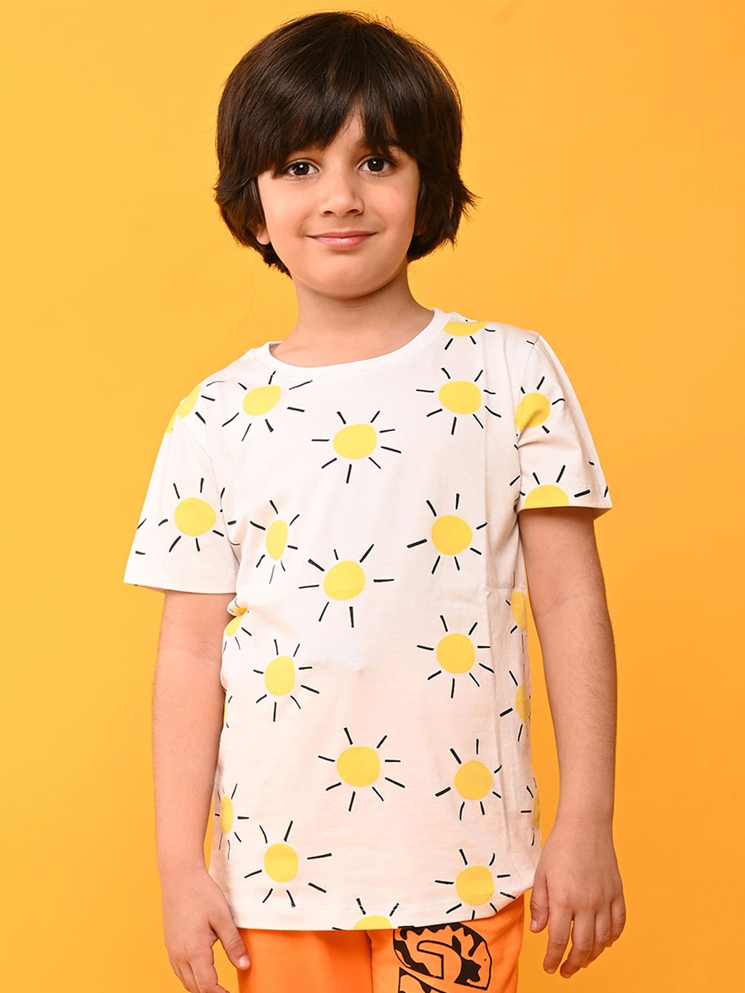 

Anthrilo Boys Floral Printed Cotton T-shirt, White