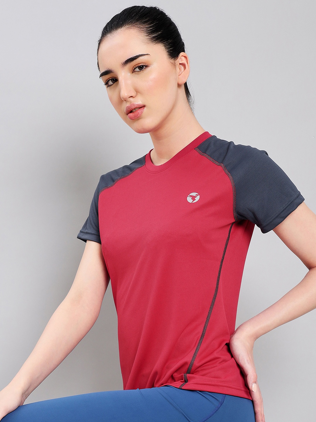

Technosport Antimicrobial Raglan Sleeves Slim Fit Sport T-shirt, Red