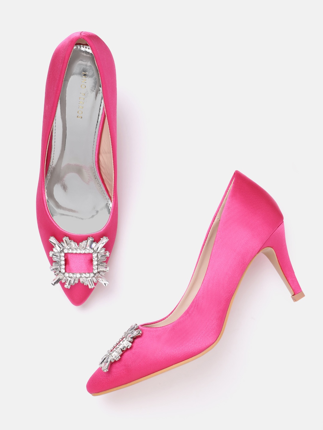 

Lino Perros Women Stones Embellished Party Slim Heel Pumps, Fuchsia