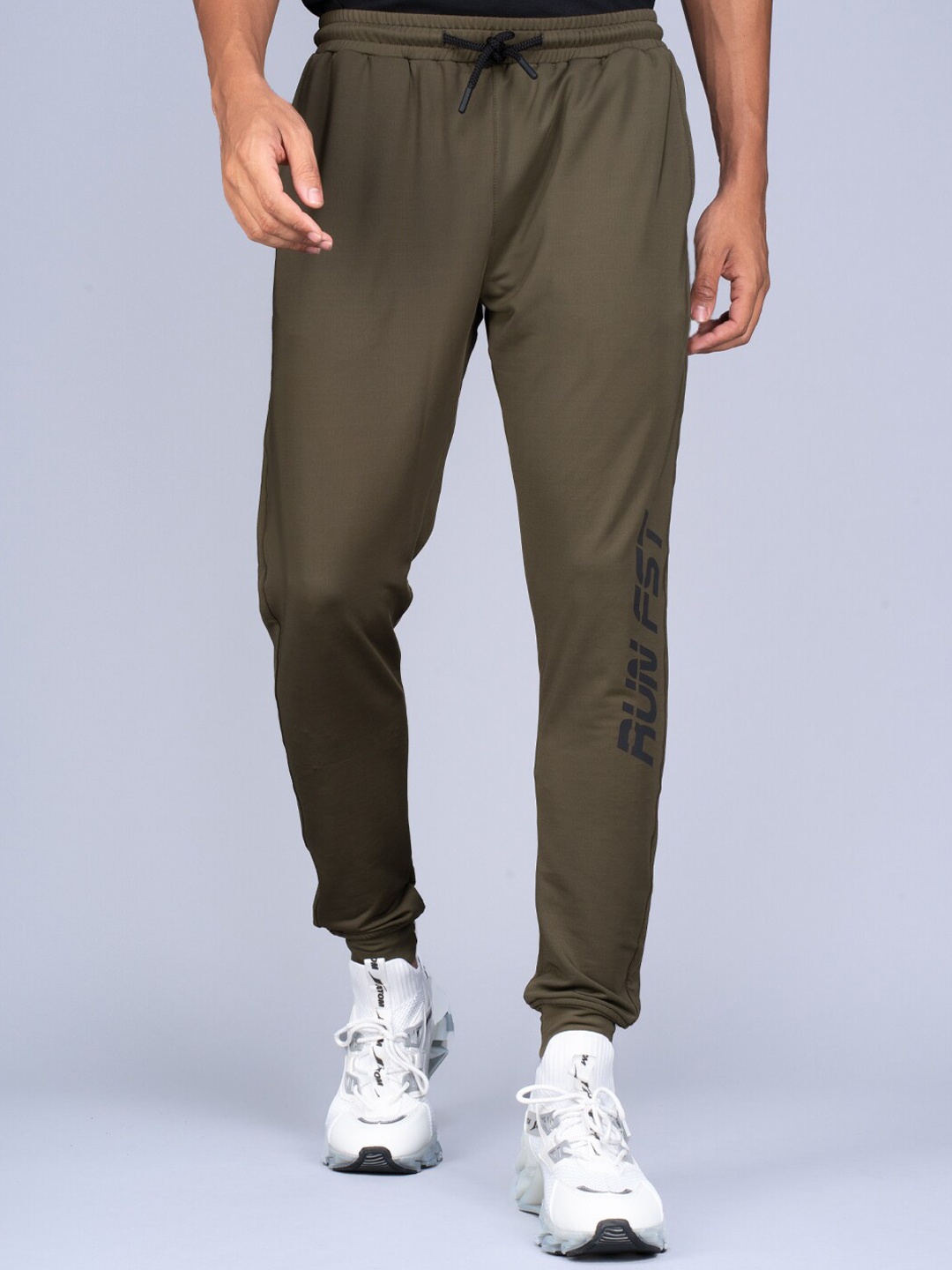 

RapidBox Men Mid-Rise Sports Pure Cotton Joggers, Olive