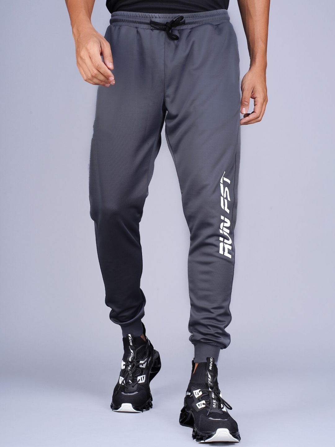 

RapidBox Men Mid-Rise Sports Pure Cotton Joggers, Grey