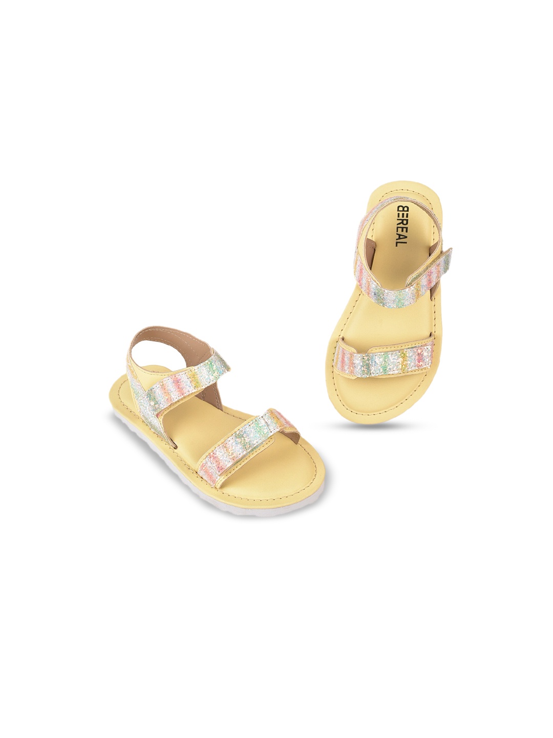 

BEREAL Girls Embellished Open Toe Flats, Yellow