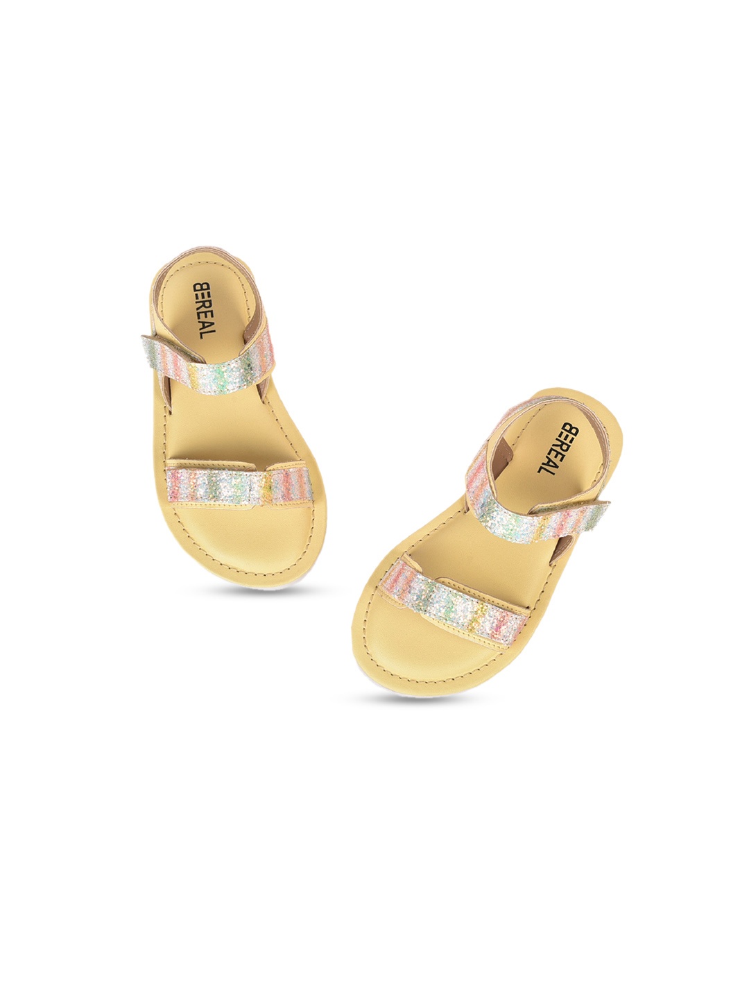 

BEREAL Girls Embellished Open Toe Flats, Yellow