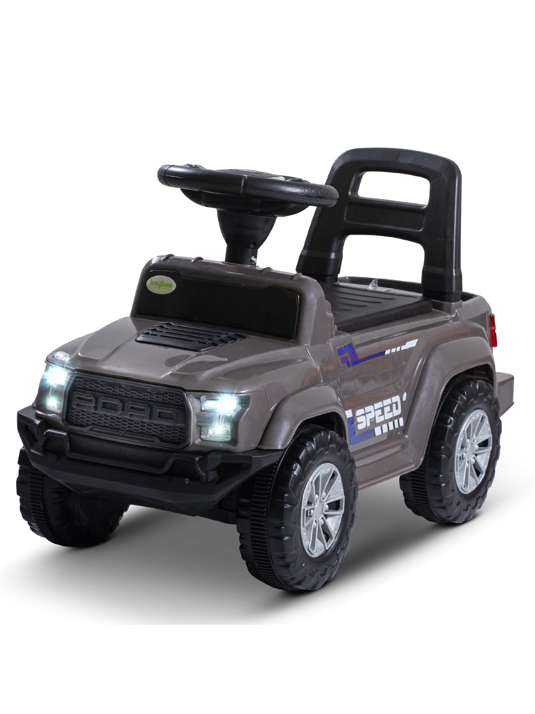 

BAYBEE Kids Push Ride On Toy Jeep With Music & LED Light, Grey