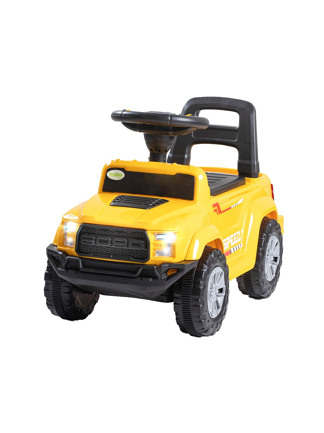 

BAYBEE Yellow Push Ride Jeep with Music & LED Light Ride on Car