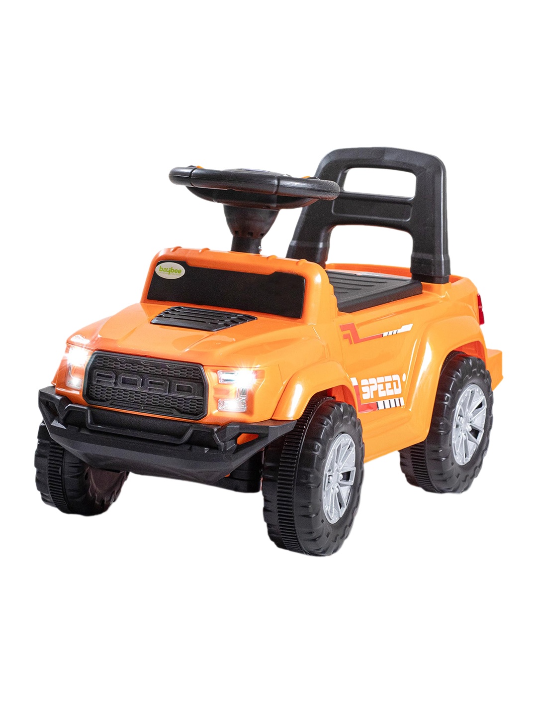 

BAYBEE Kids Push Ride On Toy Jeep With Music & LED Light, Orange