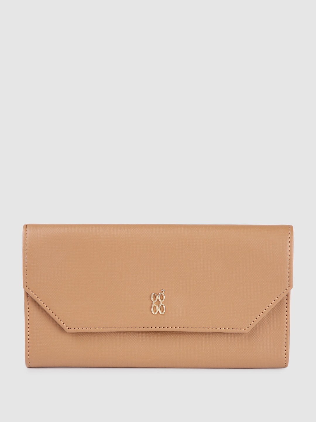 

Baggit Women Solid PU Envelope Wallet, Tan