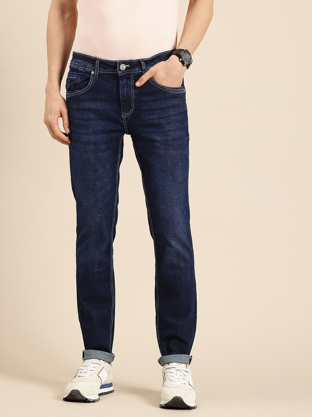 

Being Human Men Slim Fit Light Fade Stretchable Jeans, Blue
