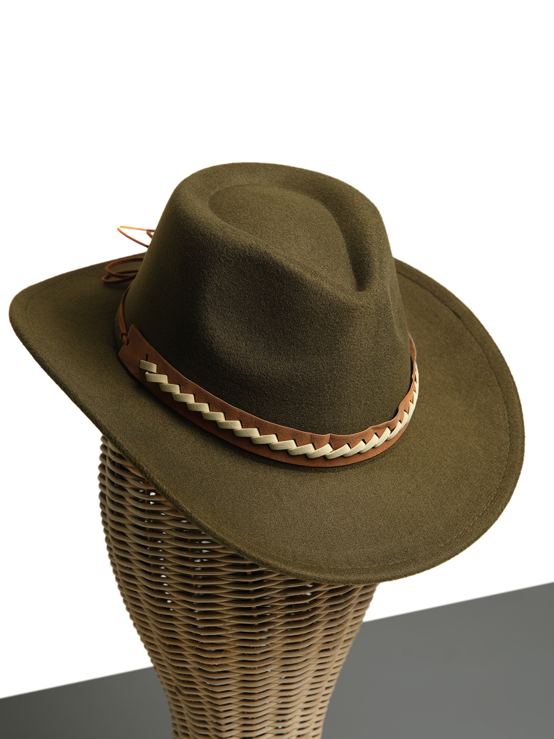 

CHOKORE Men Cowboy Fedora Hat, Green