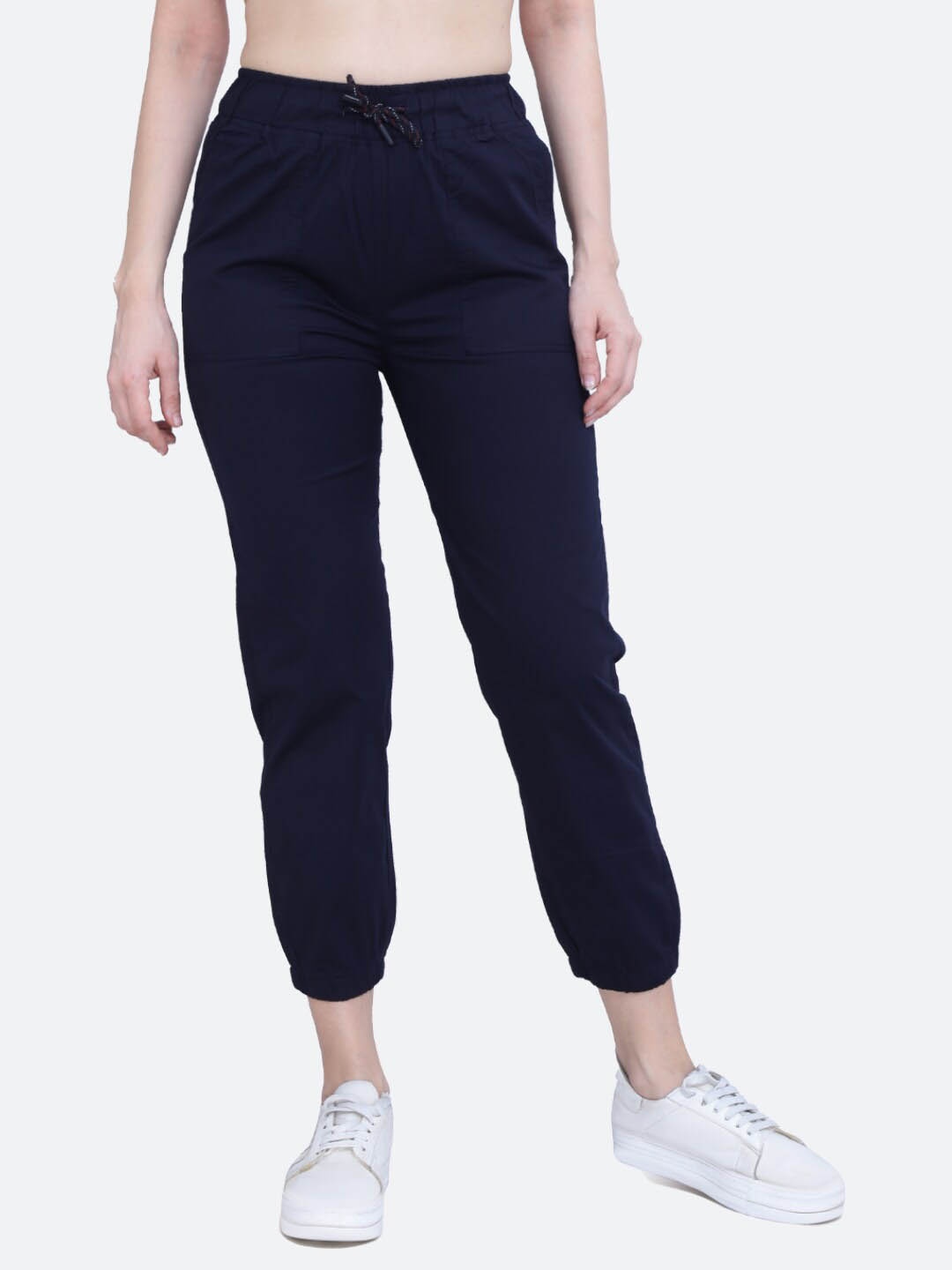 

FCK-3 Women High Rise Relaxed Fit Joggers, Navy blue