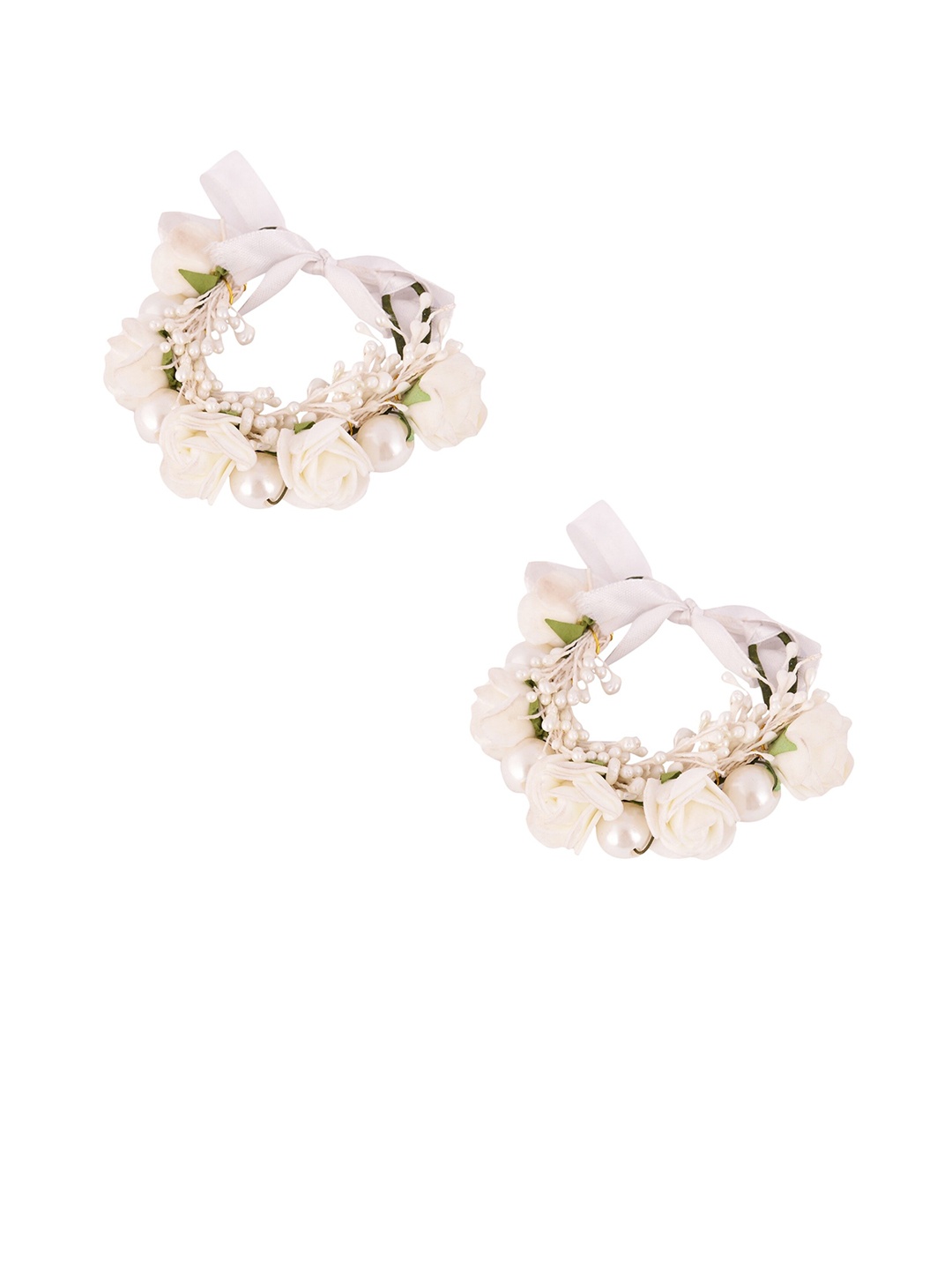 

Sanjog Set Of 2 Floral & Beaded Rakhi, White