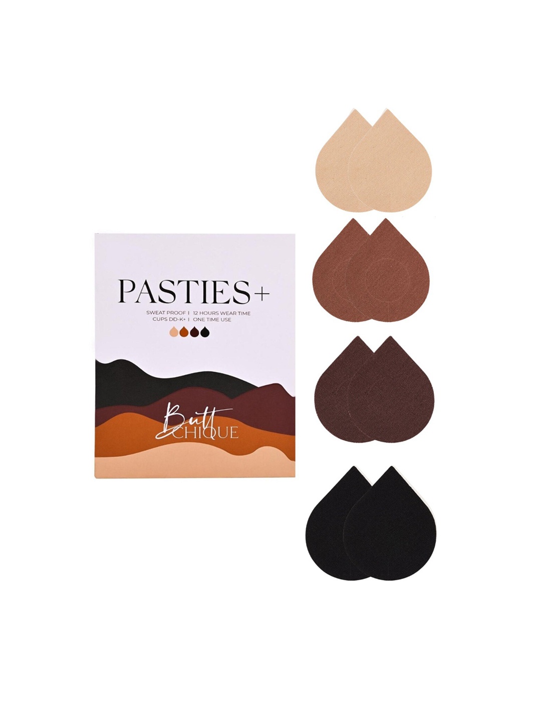 

Butt-Chique Set Of 4 Nipple Pasties, Multi