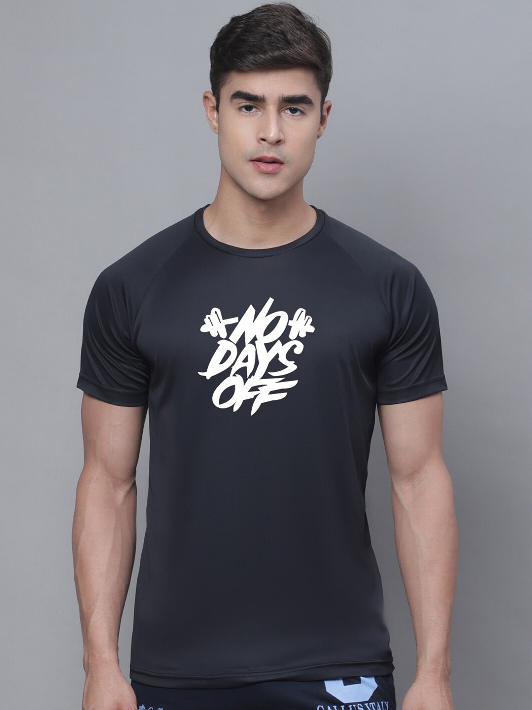 

Friskers Typography Printed Bio Wash Sport T-shirt, Black
