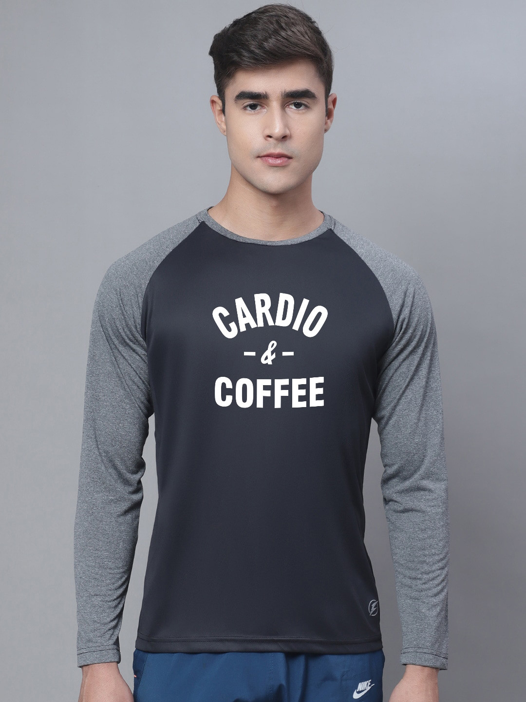 

Friskers Colourblocked Raglan Sleeves Slim Fit T-shirt, Black