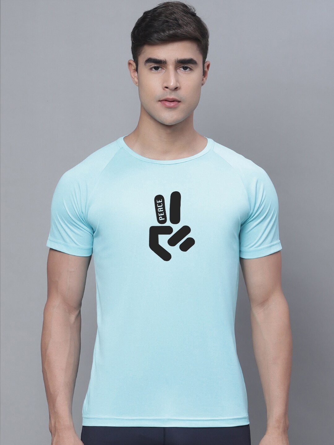 

Friskers Graphic Printed Bio Wash Sport T-shirt, Turquoise blue