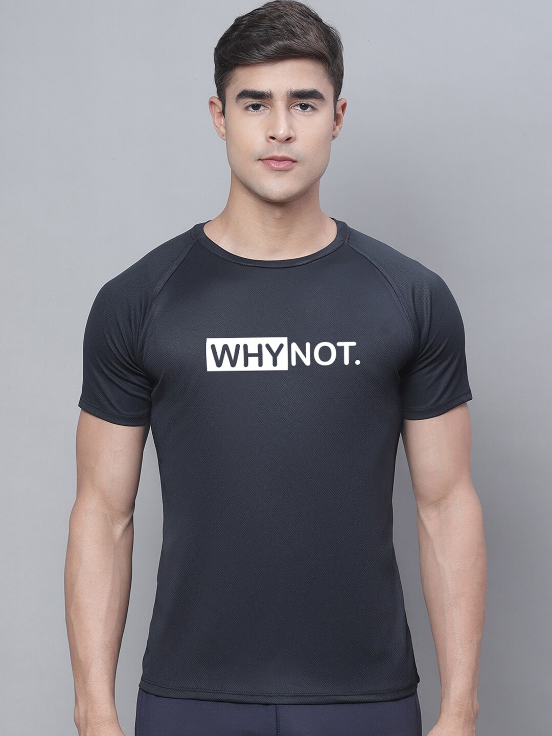 

Friskers Typography Printed Bio Wash Sport T-shirt, Black