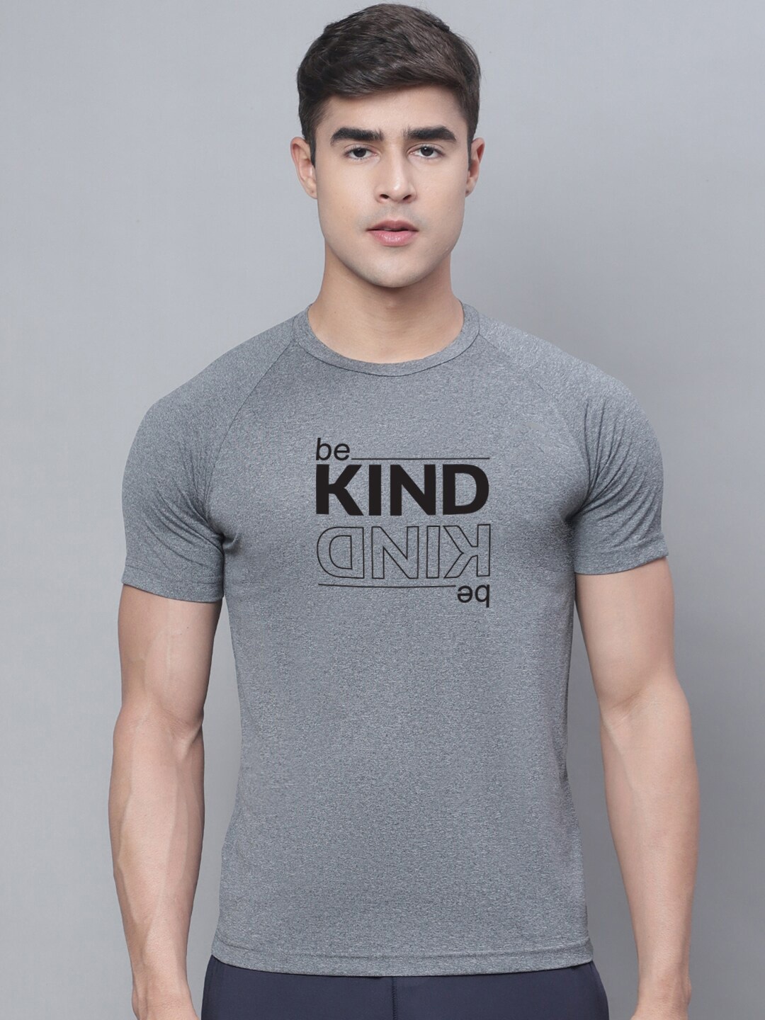

Friskers Typography Printed Bio Wash Sport T-shirt, Grey