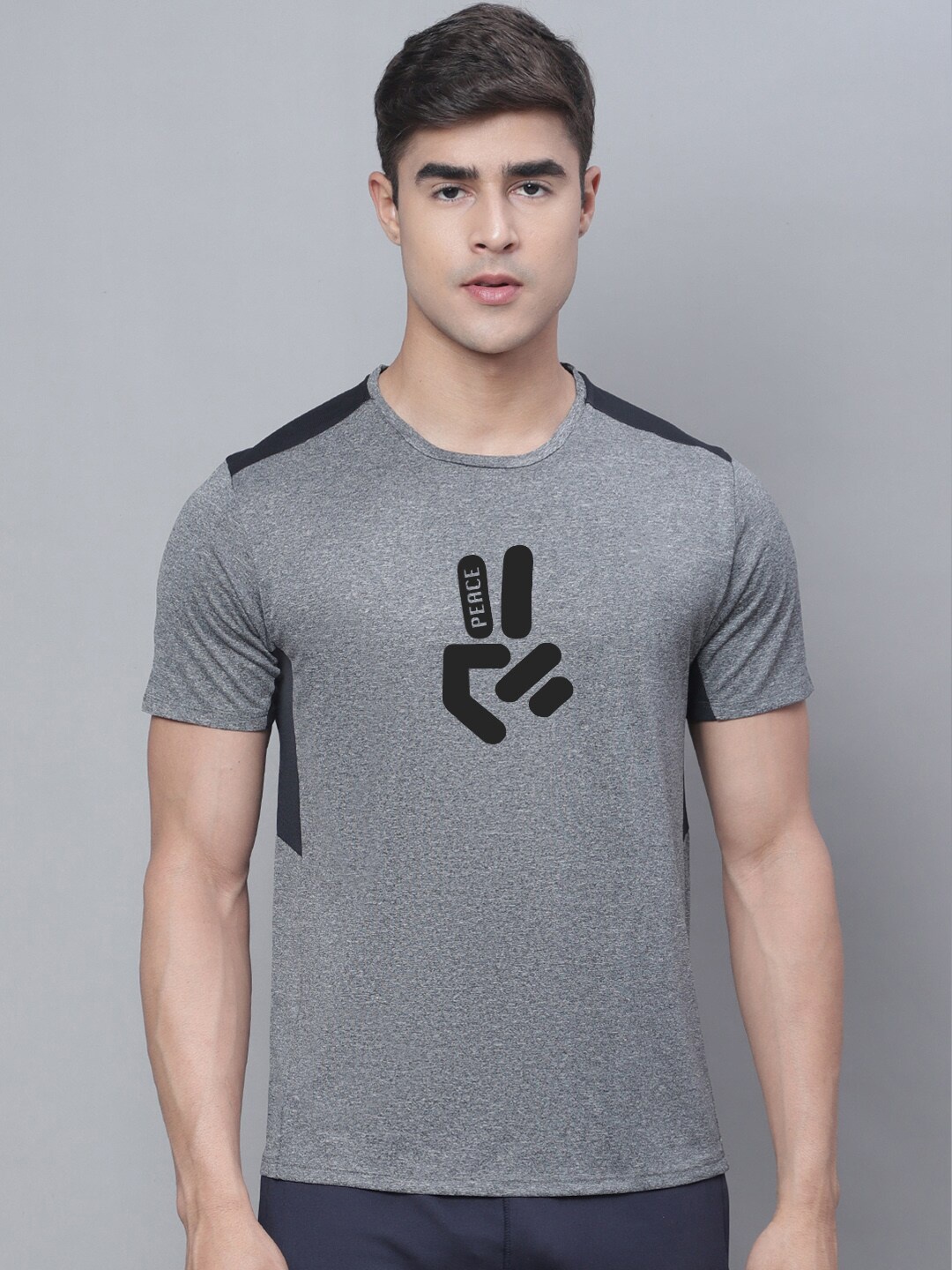 

Friskers Graphic Printed Sports T-shirt, Grey
