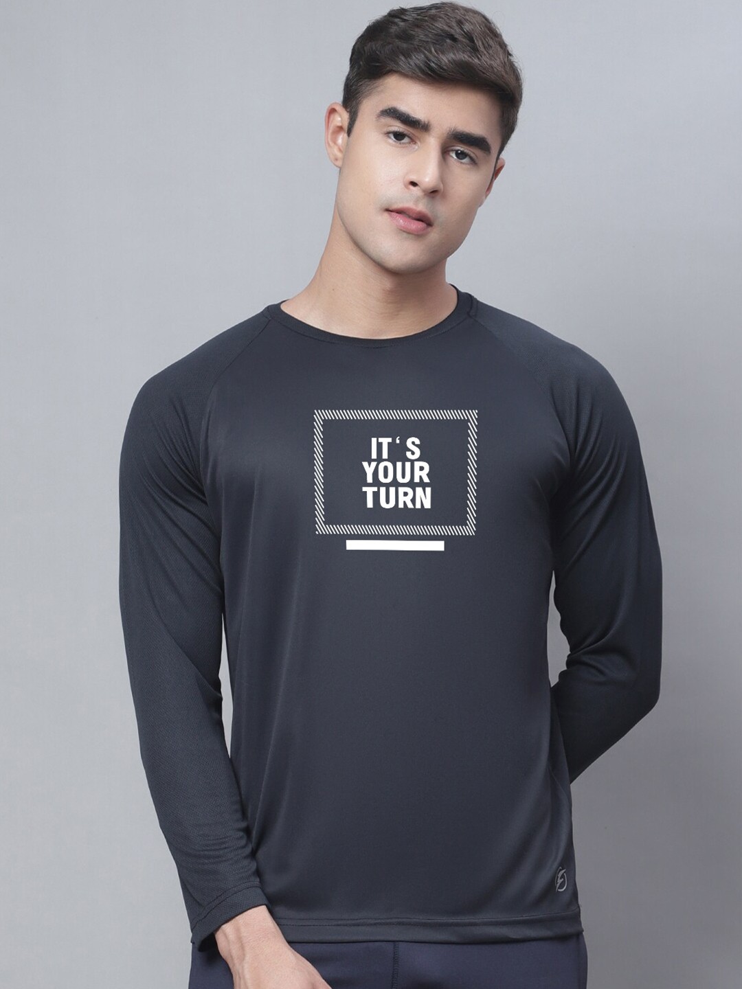 

Friskers Typography Printed Sports T-shirt, Black