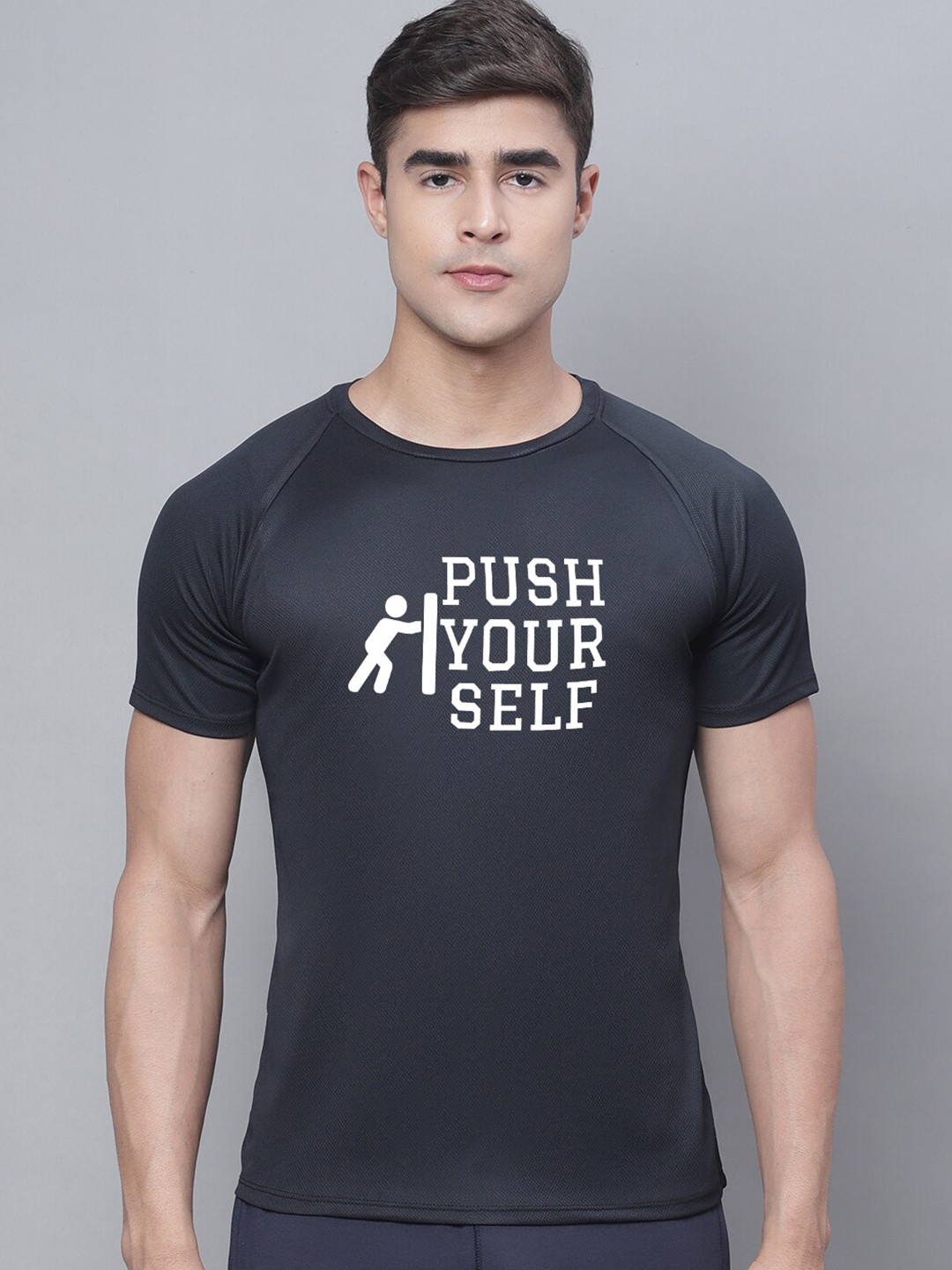 

Friskers Typography Printed Sports T-shirt, Black