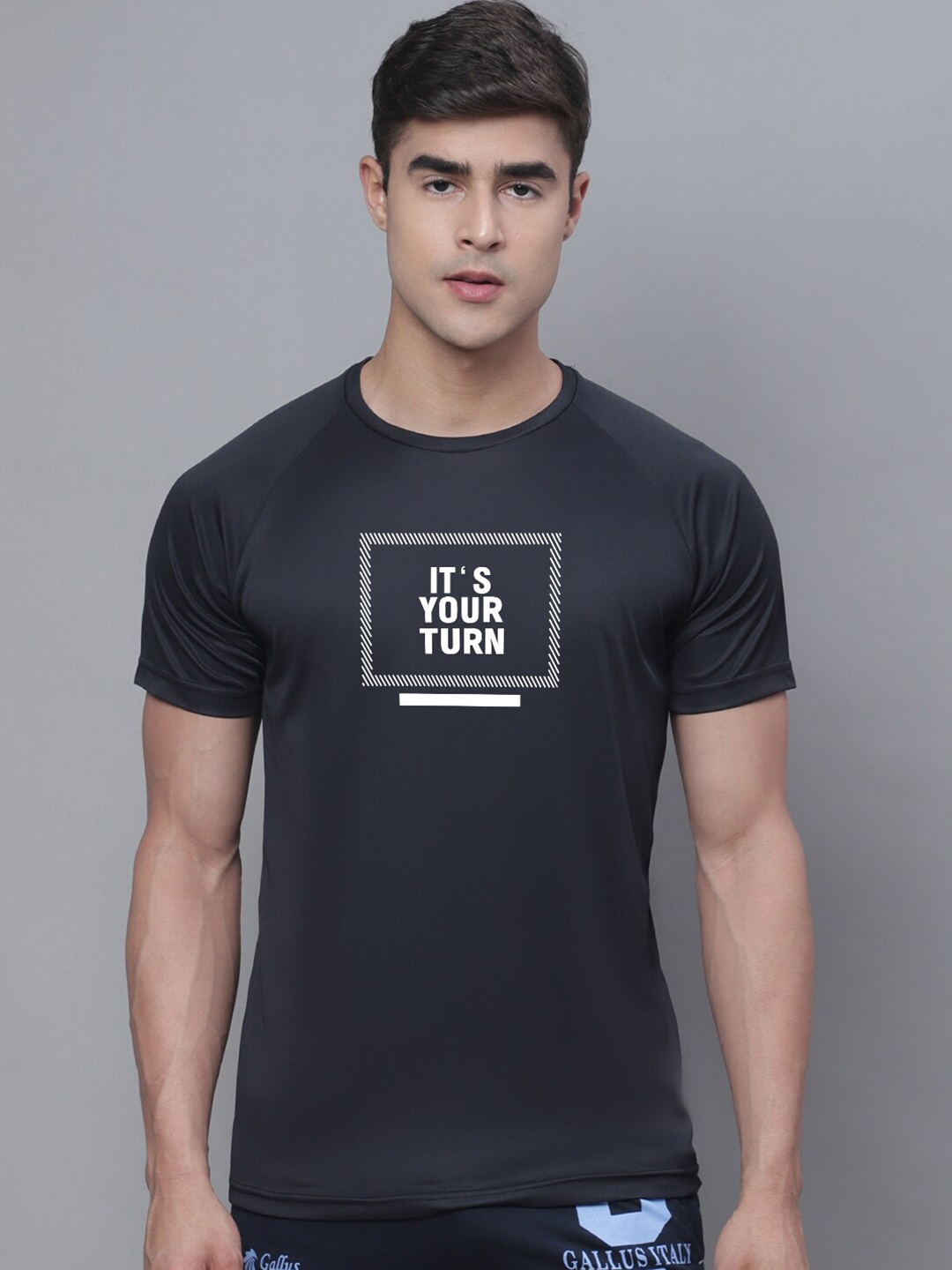 

Friskers Typography Printed Sports T-shirt, Black