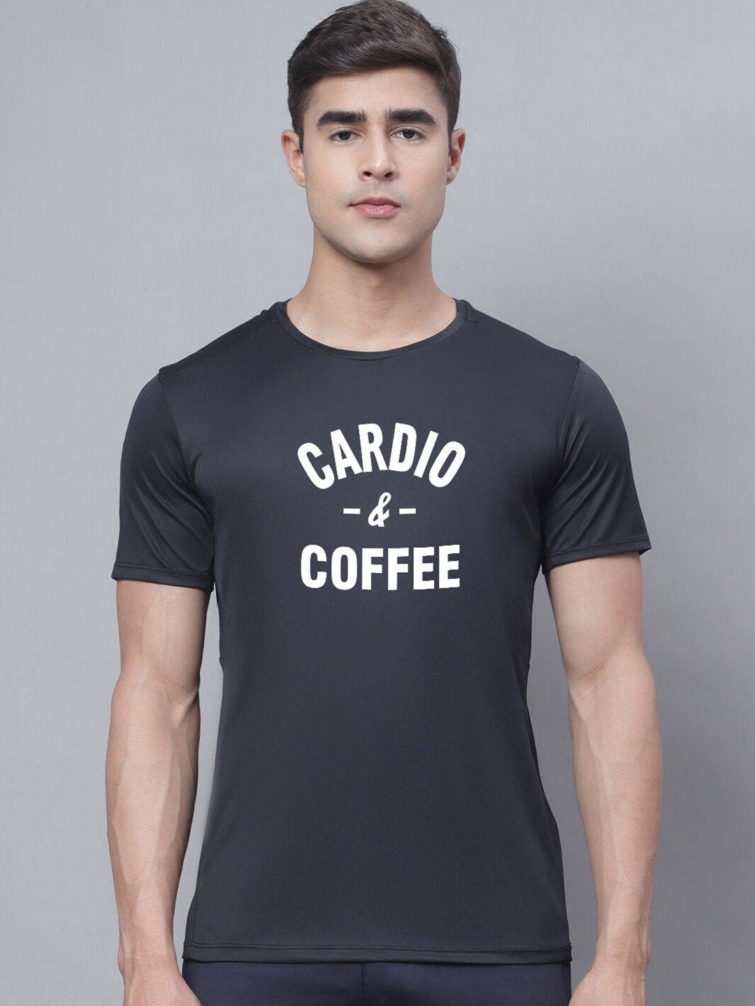 

Friskers Typography Printed Sports T-shirt, Black
