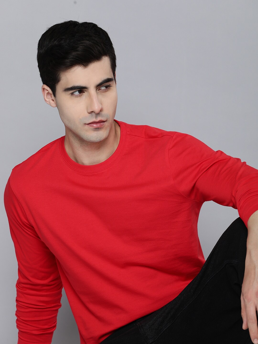 

Mast & Harbour Red Long Sleeves Cotton T-shirt