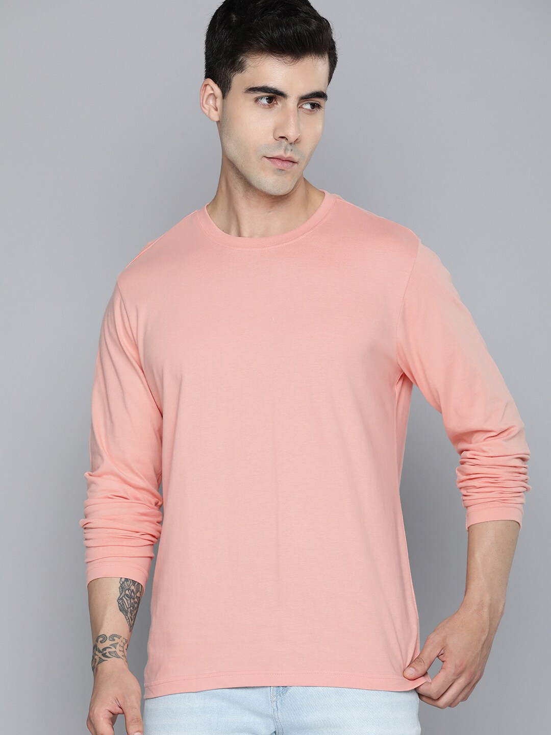 

Mast & Harbour Coral Round Neck Regular Fit Cotton T-shirt