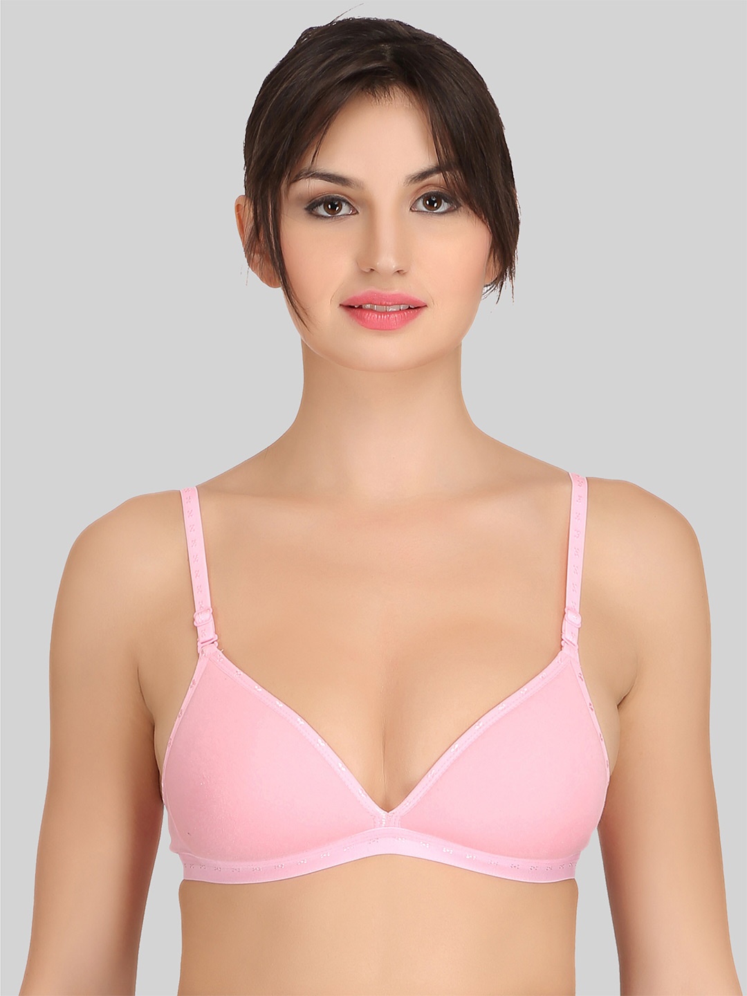 

SELFCARE Medium Coverage Lightly Padded Rapid Dry T-Shirt Bra All Day Comfort, Pink