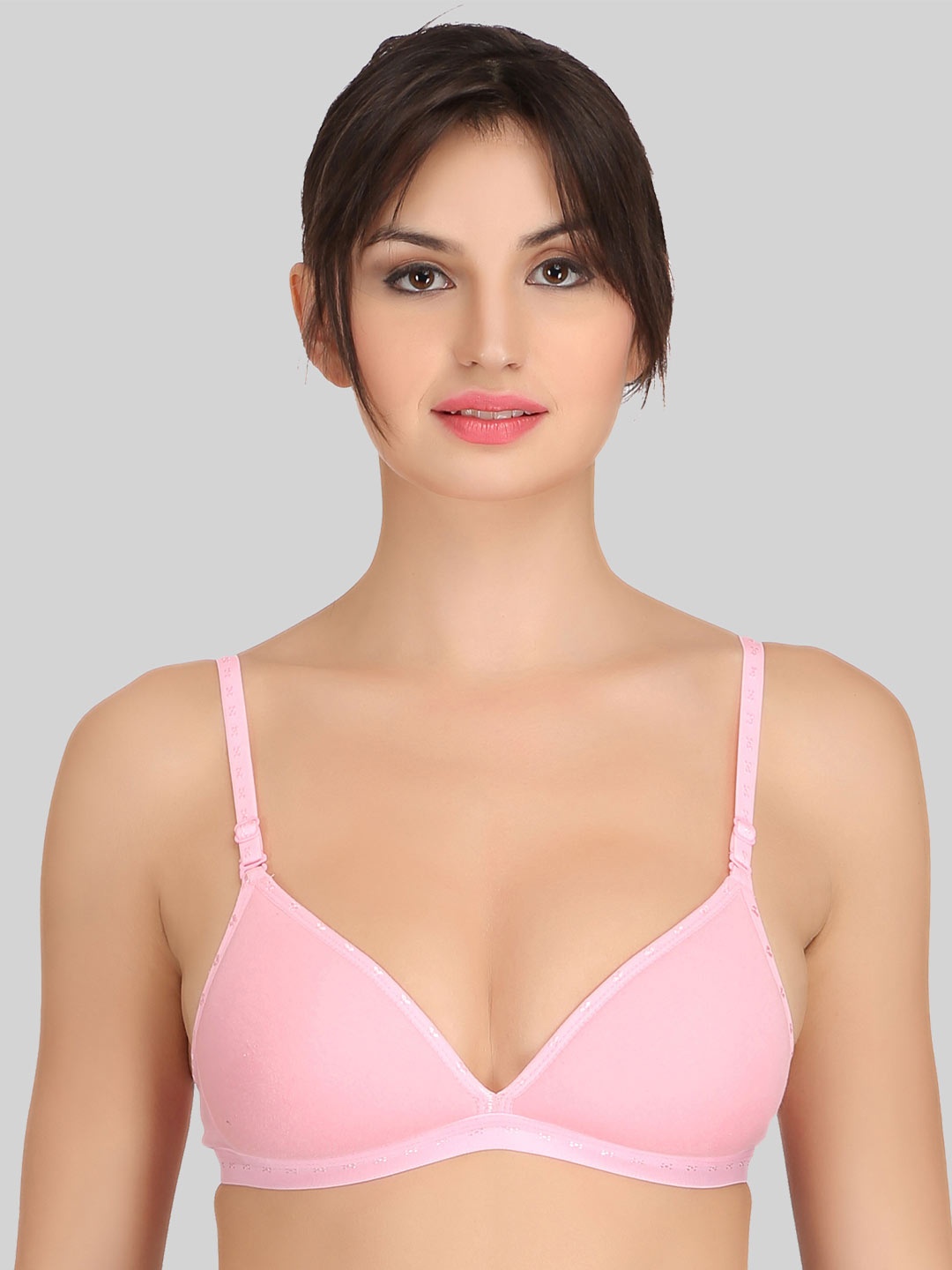 

SELFCARE Rapid-Dry Pure Cotton T-shirt Bra Medium Coverage Lightly Padded, Pink