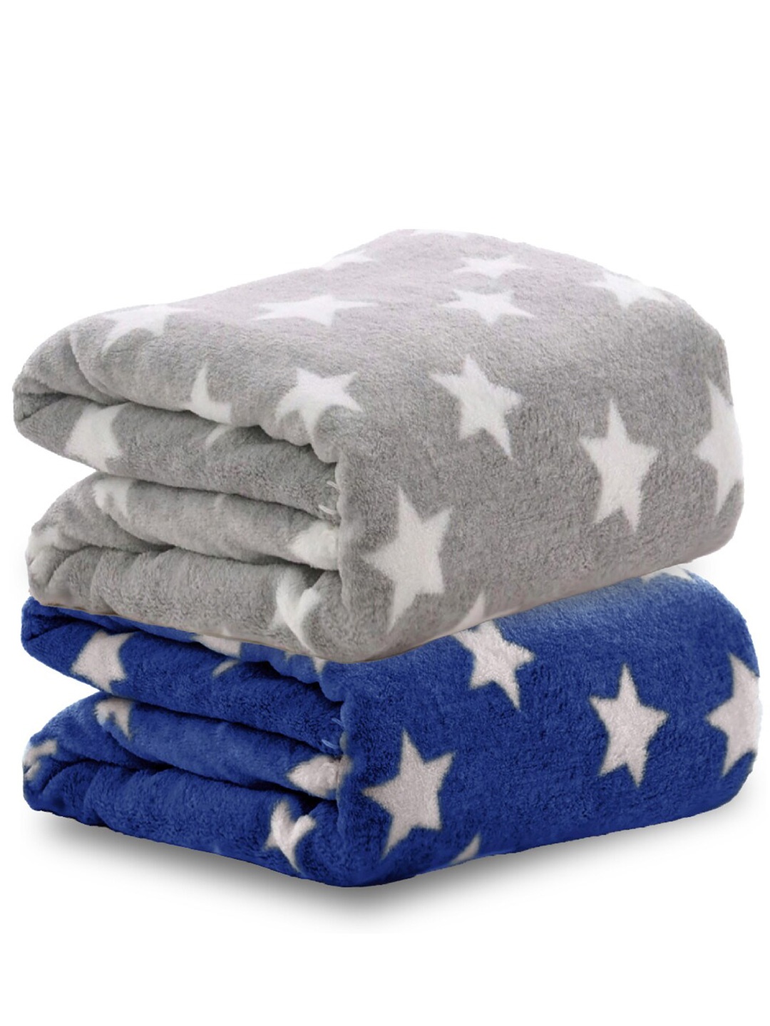 

OyO Baby Infants Kids Blue & Grey 2 Pieces Printed AC Room Square Baby Blanket