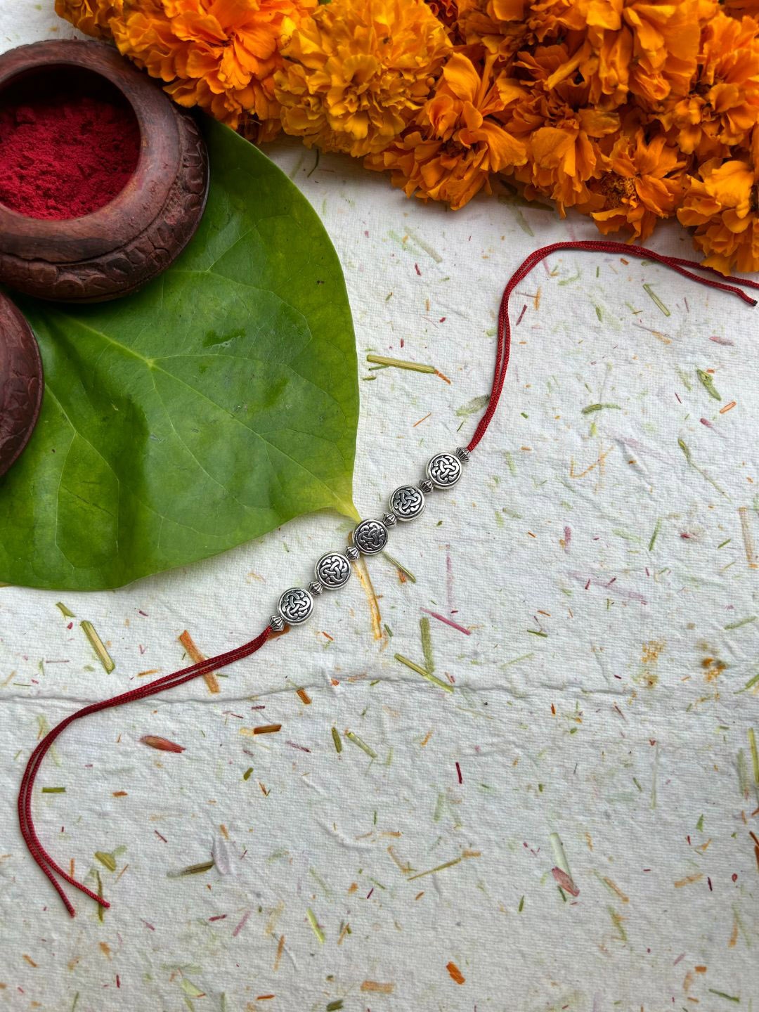 

FIROZA Men Infinity Sacred Charm Rakhi, Red