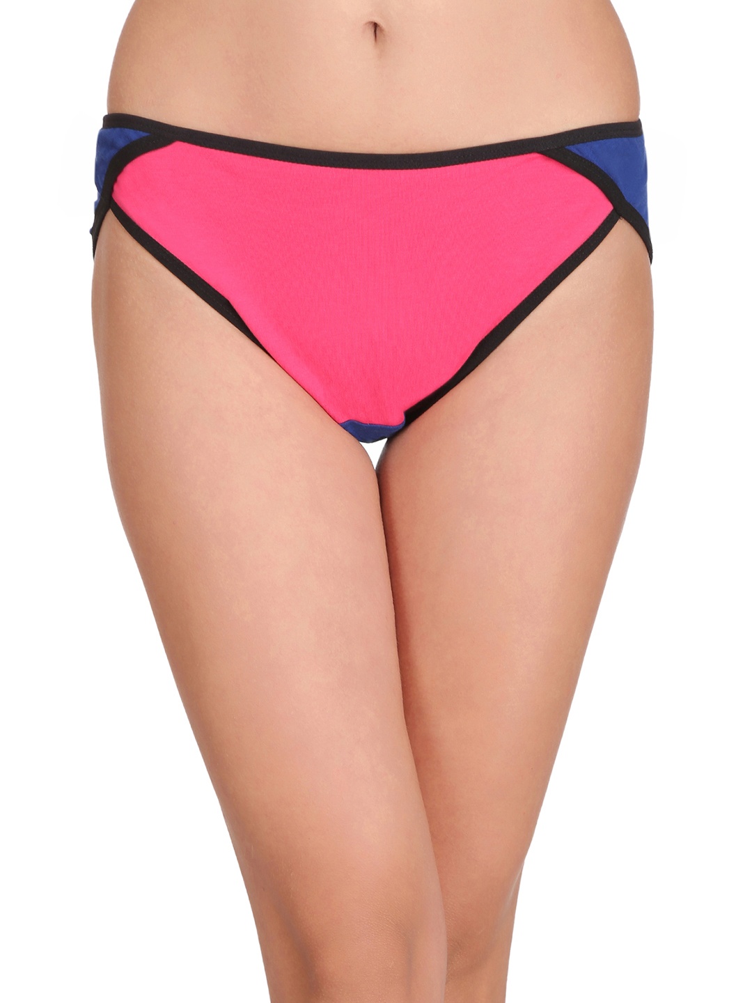 

Clovia Pink & Blue Colourblocked Bikini Briefs PN2015P14L