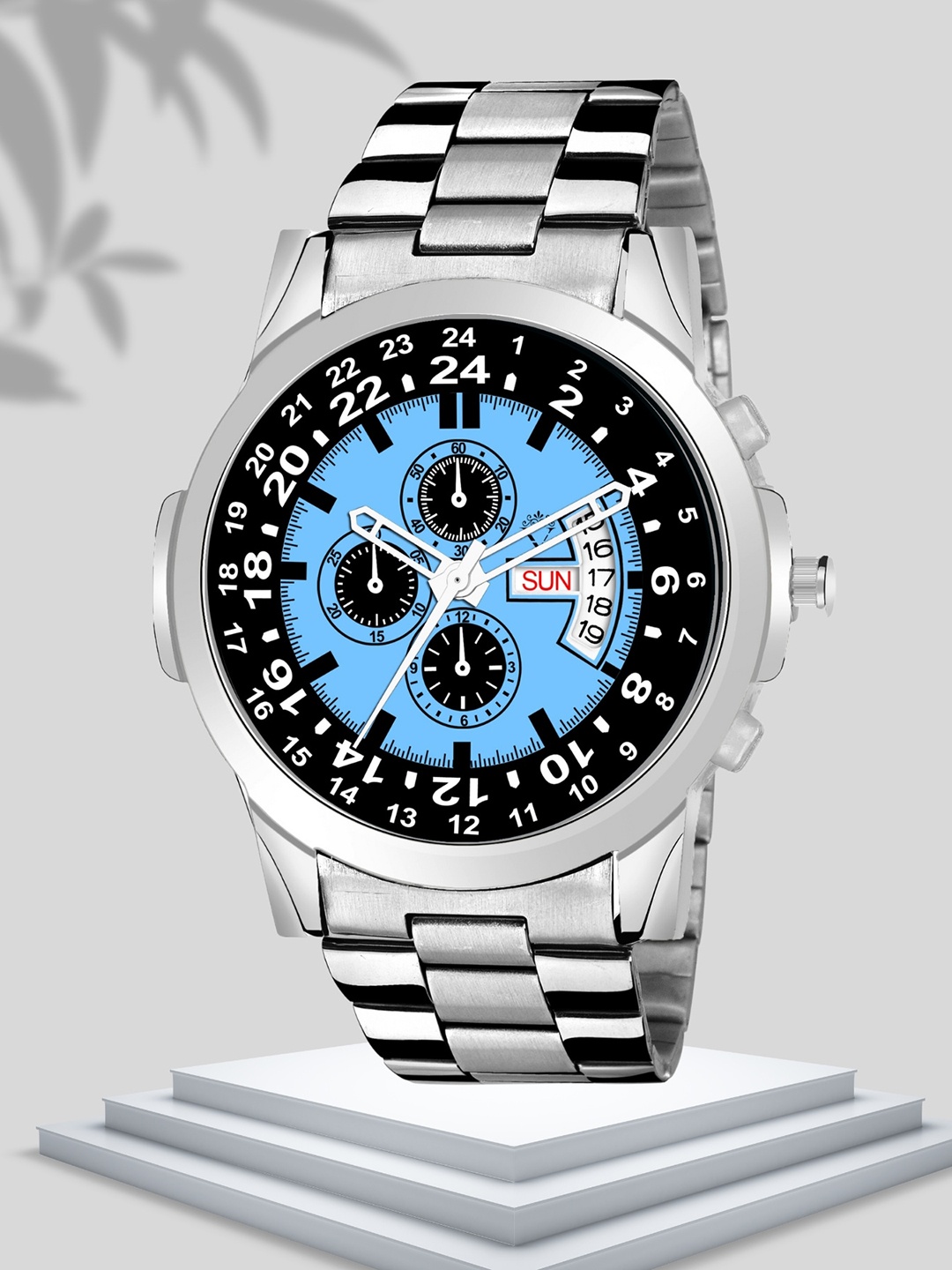 

Versatile Men Round Analogue Watch Flint off, Silver