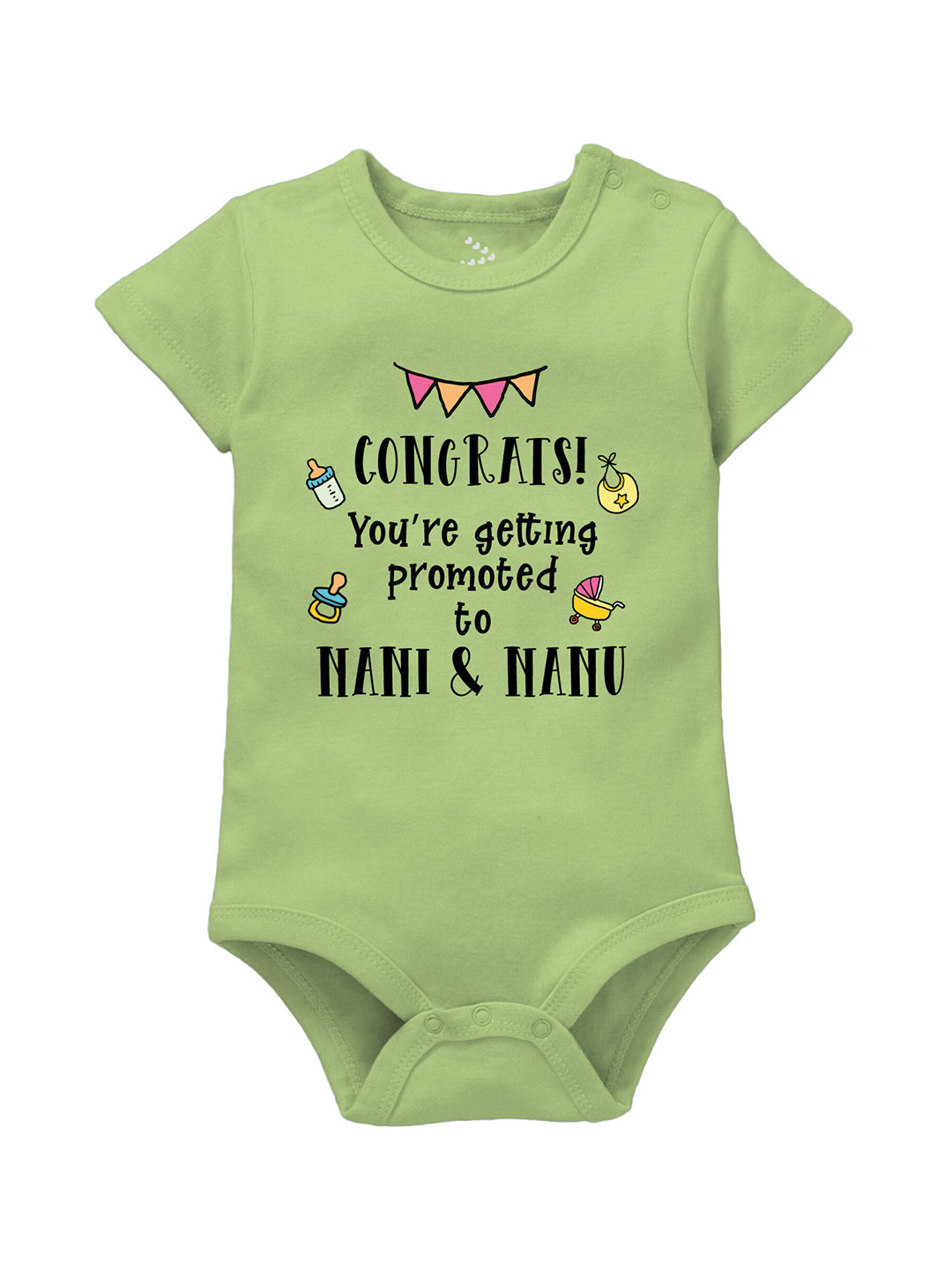 

Zeezeezoo Infant Kids Printed Pure Cotton Bodysuit, Green