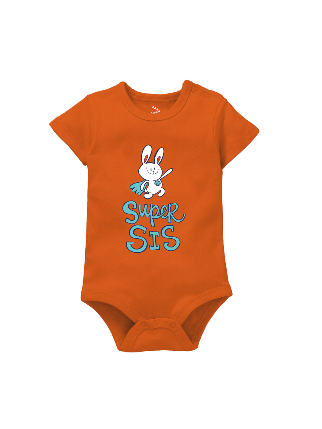 

Zeezeezoo Infants Super Sis Printed Cotton Bodysuit, Orange