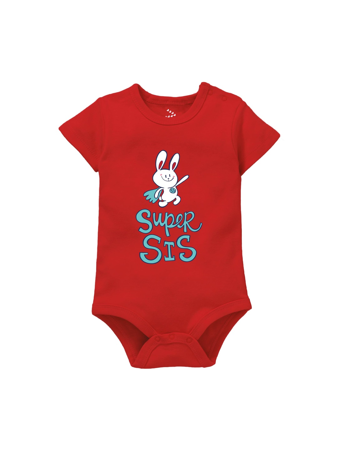 

Zeezeezoo Infants Super Sis Printed Cotton Bodysuit, Red