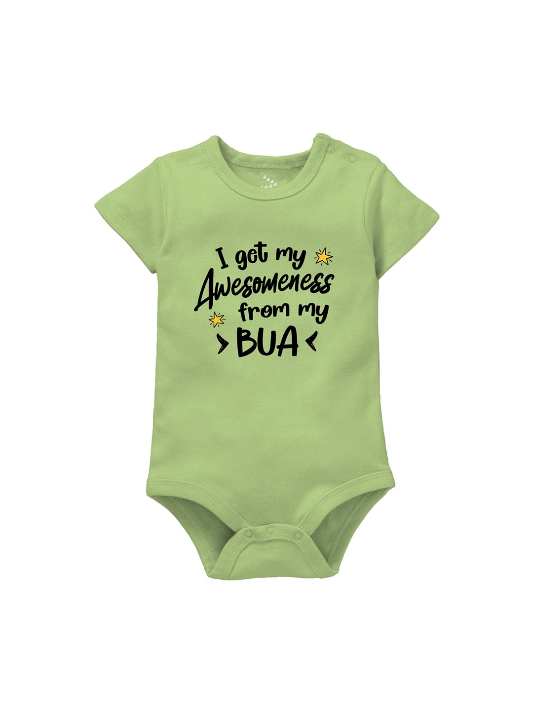 

Zeezeezoo Infants I Get My Awesomeness from Bua Printed Cotton Bodysuit, Green