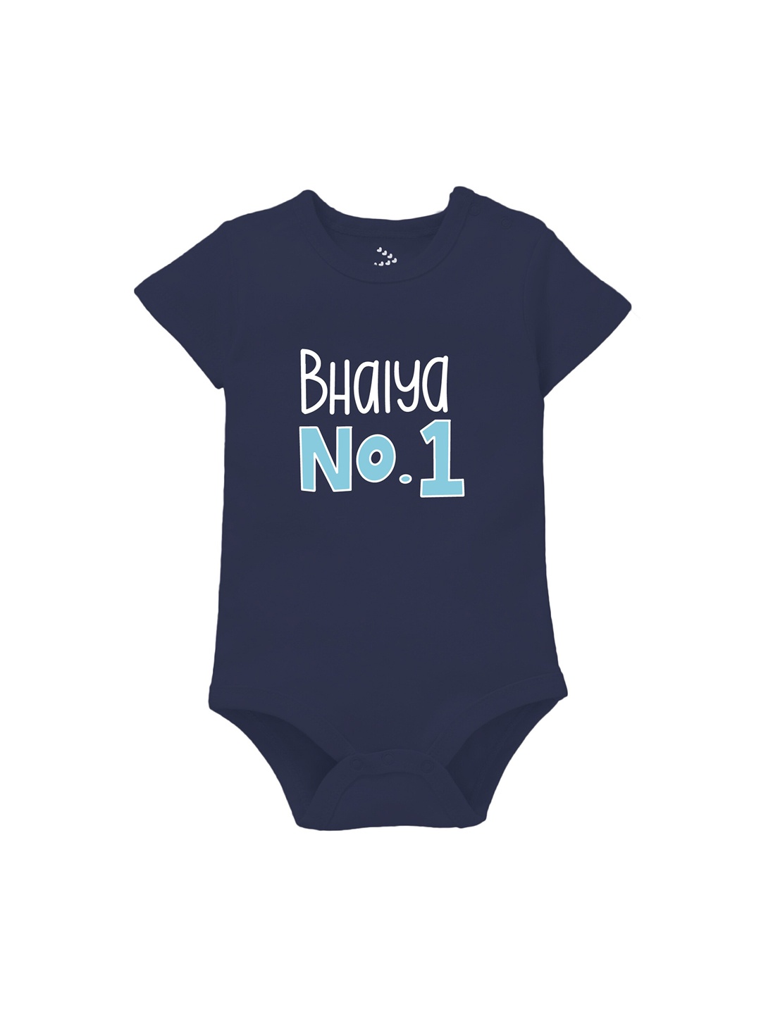 

Zeezeezoo Infants Bhaiya No 1 Printed Cotton Bodysuit, Navy blue
