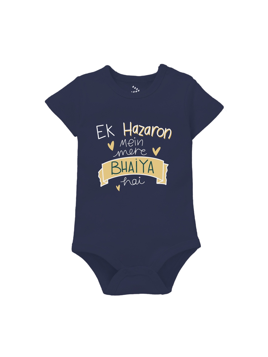 

Zeezeezoo Infants Ek Hazaro Mein Mere Bhaiya Hai Printed Cotton Bodysuit, Navy blue