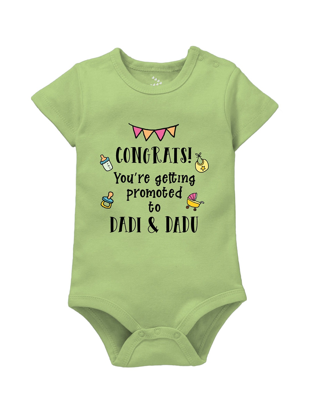 

Zeezeezoo Infants Printed Pure Cotton Bodysuit, Green