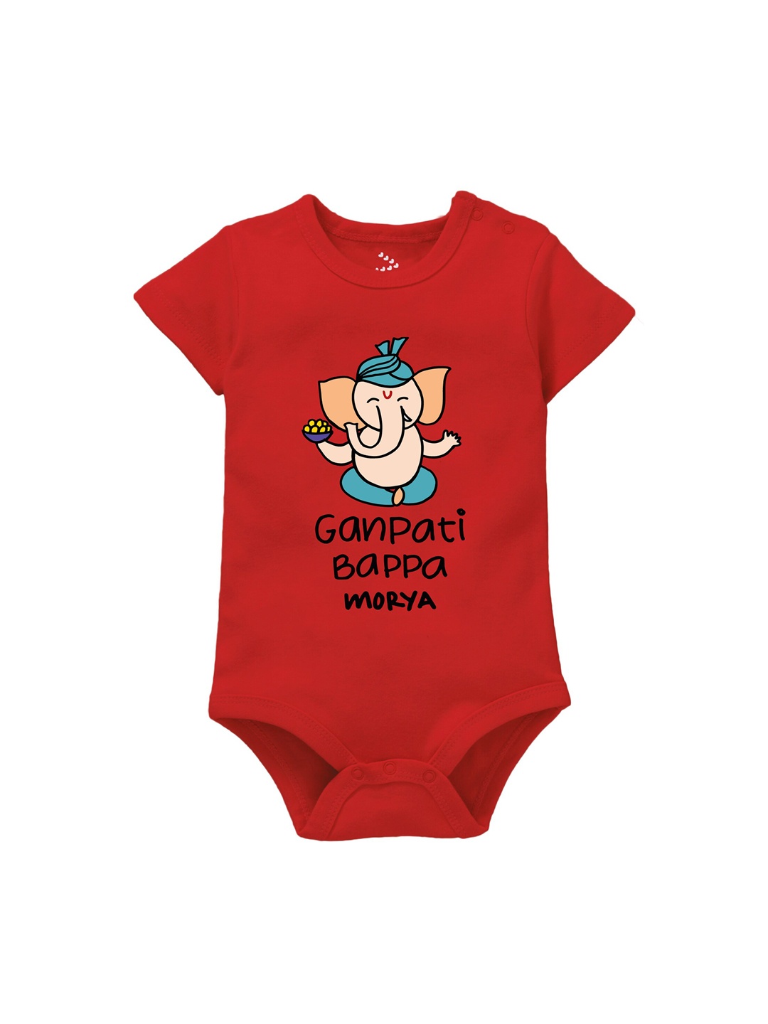 

Zeezeezoo Infants Ganpati Bappa Morya Printed Bodysuit, Red